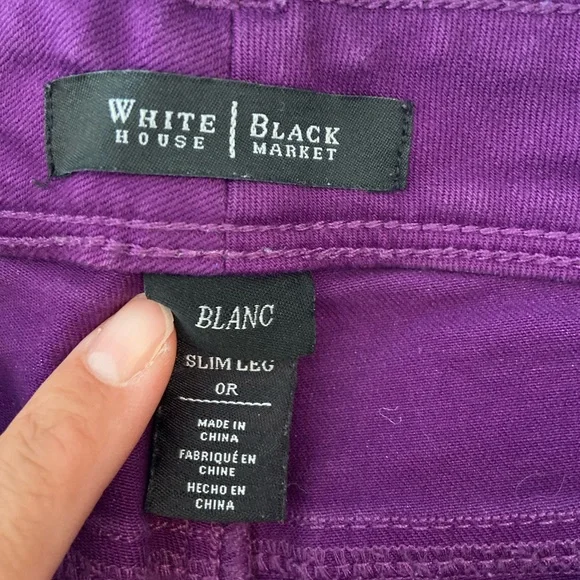 White House Black Market Violet Slim Leg Pants - Picture 2 of 5